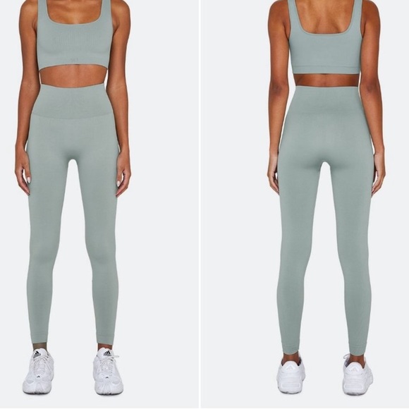 SET Active Pants - SETACTIVE Sculptflex seamless leggings S/M light blue rain high rise